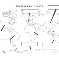 Worksheet on continents and oceans