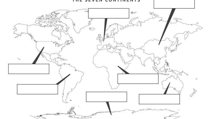 Worksheet on continents and oceans