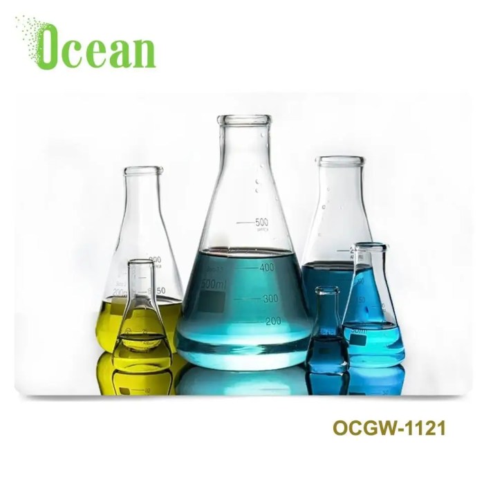 Which of the glassware shown below is an erlenmeyer flask